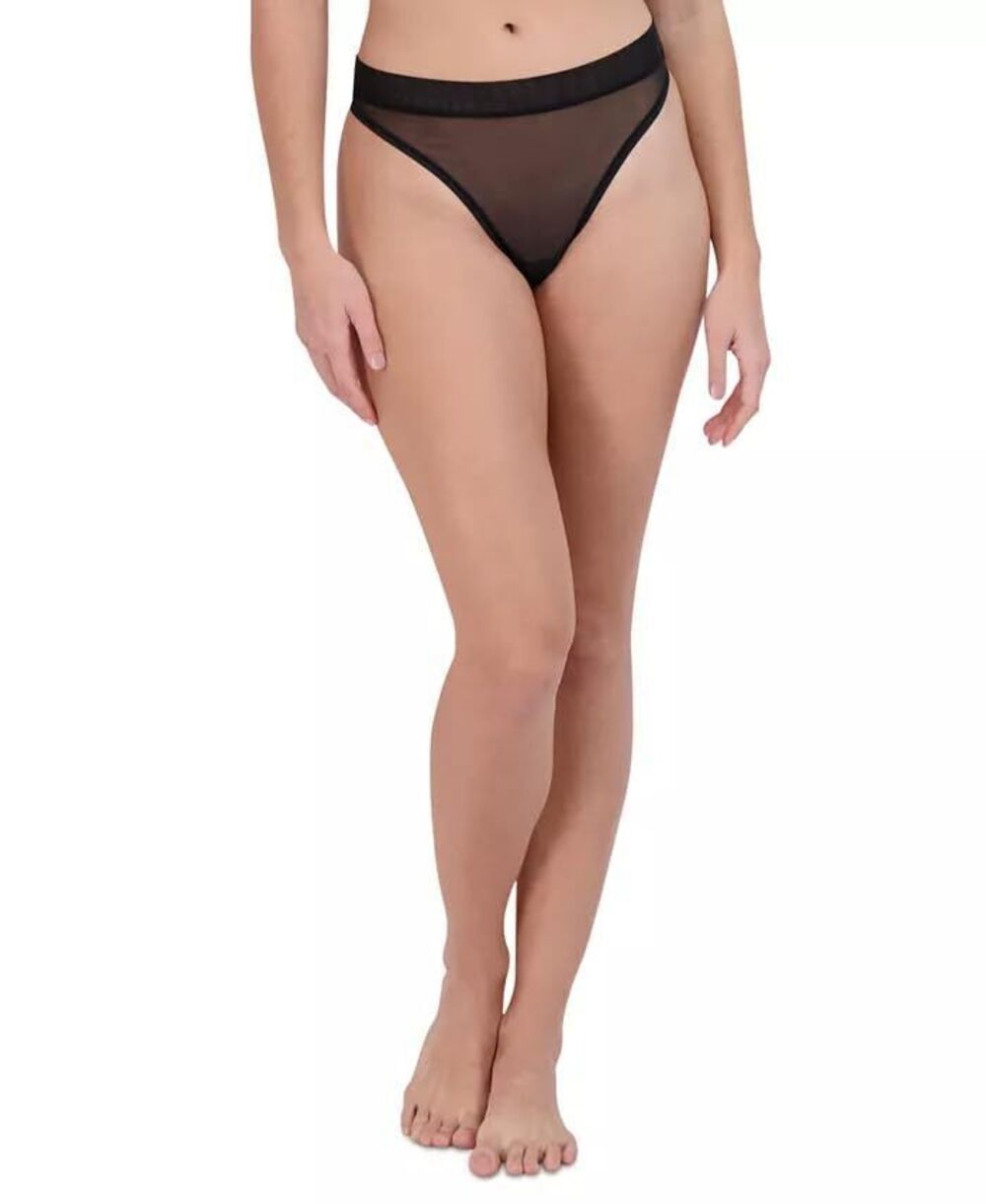 NWT Steve Madden Women's Mesh High-Leg Thong Underwear SM11883 - Black, L